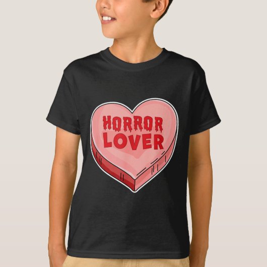 T-shirt Horror Lover Candy Heart Valentines Day Halloween  (Devant)