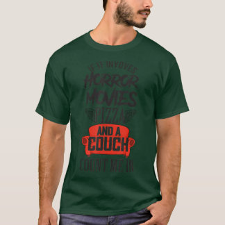 T-shirt Horror Movie Pizza Et Canapé Famille Movie Nuit
