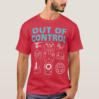 T-shirt HORS DE CONTRÔLE Funny Retro Video Joueur dans Gar