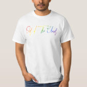 T-shirt Hors du placard LGBT Arc-en-ciel écriture (Devant)