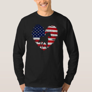 T-shirt Horse American Flag Heart 4 juillet Usa Patrioti