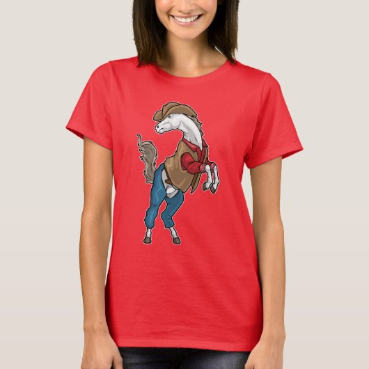 T-shirt Horse Cowboy Cowboy hat (Devant)