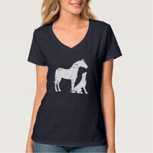 T-shirt HORSE et DOG Motif pour femmes et hommes. Cheval C