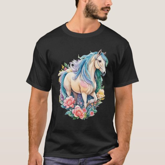 T-shirt Horse Mare in Pastel Beautiful Children s Horse Ar (Devant)