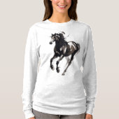T-shirt Horse Painting Long Sleeves Top (Devant)
