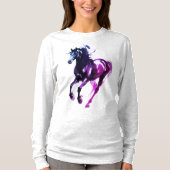 T-shirt Horse Painting Long Sleeves Top (Devant)