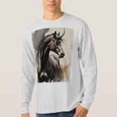 T-shirt Horse Painting Long Sleeves Top (Devant)