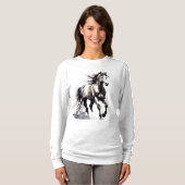 T-shirt Horse Painting Long Sleeves Top (Devant entier)