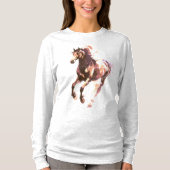 T-shirt Horse Painting Long Sleeves Top (Devant)