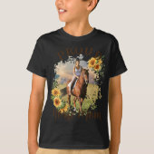 T-shirt Horse Pet Photo Text Sunflower Accent T Shirt (Devant)