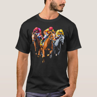 T-shirt Horse Racing Dynamic Race Scene Derby