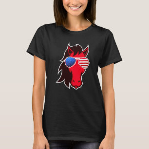 T-shirt Horse Racing Usa Amérique Lunettes de soleil Cheva