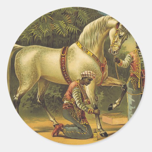 T-SHIRT Horse Royalty Ronde Sticker (Voorkant)