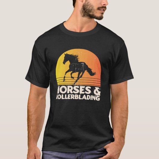T-shirt Horses And Rollerblading (Devant)