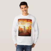 T-shirt Horses at sunset throw pillow (Devant entier)