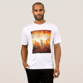 T-shirt Horses at sunset throw pillow (Devant entier)
