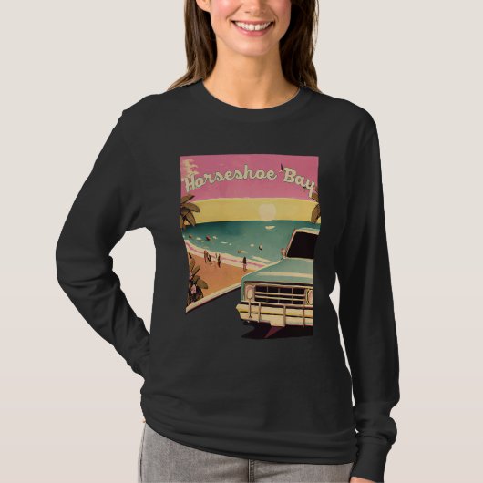 T-shirt Horseshoe Bay Retro Beach Vacation Souvenir Surf (Devant)