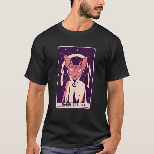 T-shirt Horus Carte Tarot Chat (Devant)