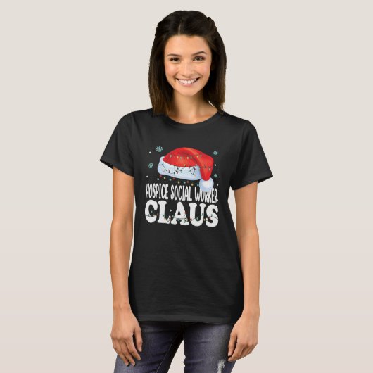 T-shirt Hospice Social Worker Claus Christmas  Matching Co (Devant entier)