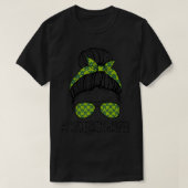 T-shirt Hospice Social Worker Messy Bun St Patrick's Day S (Design devant)