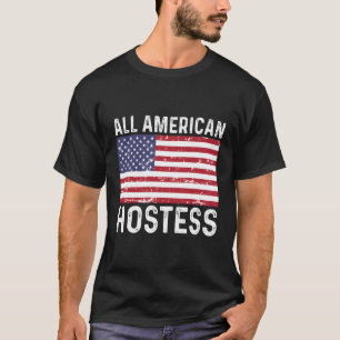 T-shirt Hostess Trouvé Le 4 Juillet Le 4 Juillet Tous Amér