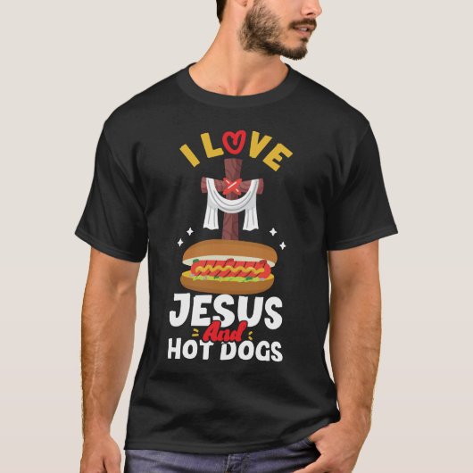 T-shirt Hot Chien J'Aime Jésus Et Hot Chiens Jésus Foi (Devant)