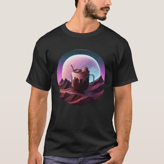 T-shirt Hot Chocolate Synthwave 80s Retrowave Aesthetic (Devant)