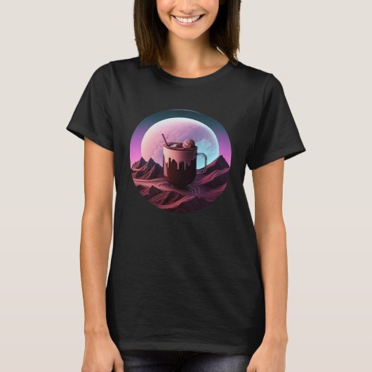 T-shirt Hot Chocolate Synthwave 80s Retrowave Aesthetic (Devant)