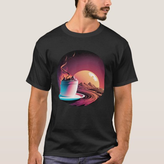 T-shirt Hot Chocolate Synthwave 80s Retrowave Aesthetic 1 (Devant)
