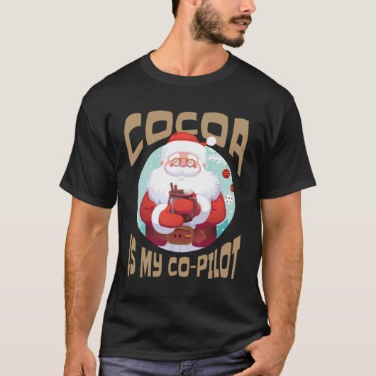 T-shirt Hot Cocoa Co Pilot Santa Chocolate (Devant)