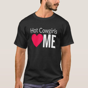 T-shirt Hot Cowgirls Love Me Hot Cowgirls Red Heart Me