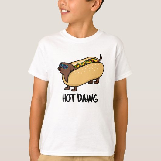T-shirt Hot Dawg Funny Hot Dog Dans Un Pun À Feu (Devant)