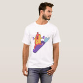 T-shirt Hot-dog as Snowboarder with Sonowboard (Devant entier)