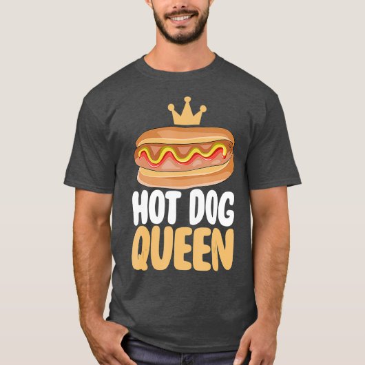 T-shirt Hot Dog Cadeau Hotdog Queen (Devant)