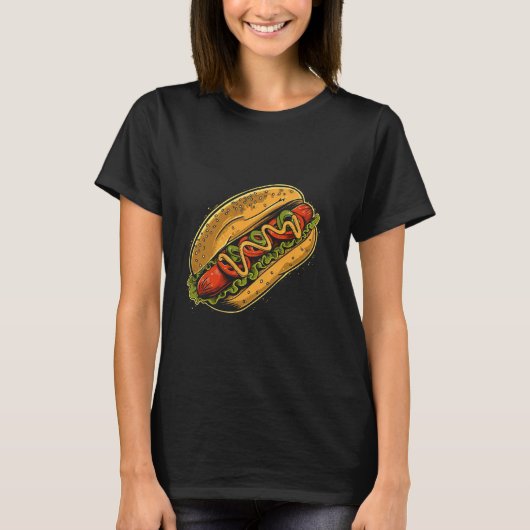 T-shirt Hot Dog Comic (Devant)