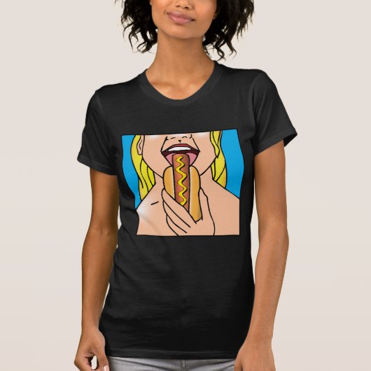 T-shirt Hot-dog de Madame Eating (Devant)