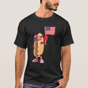 T-shirt Hot Dog drapeau américain Juillet 4 Patriotic Summ