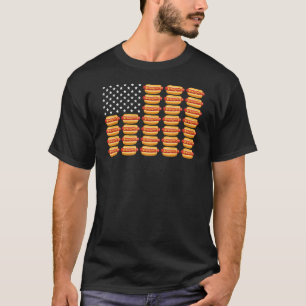 T-shirt Hot Dog drapeau américain Juillet 4 Patriotique ét