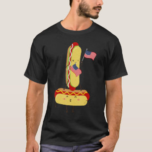 T-shirt Hot Dog équitation Hot Dog drapeau américain 4 jui