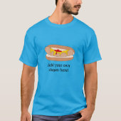 T-shirt Hot Dog in Bun : Slogan personnalisable (Devant)