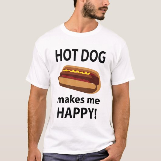 T-shirt Hot Dog Me Rend Heureux Hot Dog (Devant)