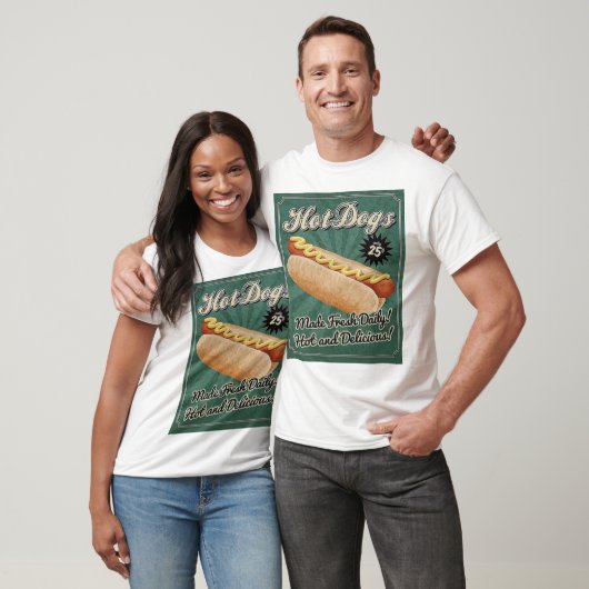 T-shirt Hot Dog Retro (Unisexe)