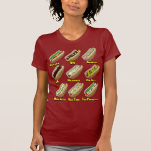 T-shirt Hot-dogs à travers l'Amérique