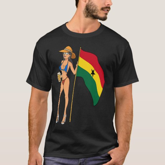 T-shirt Hot Fan Girl Ghana (Devant)