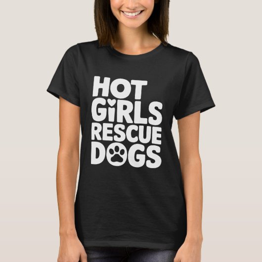 T-shirt Hot Girs Secourt Chiens (Devant)