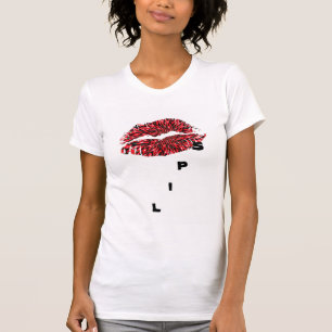 T-shirt Hot Lips Ladies Sleeve Casquette AA