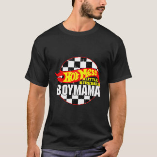 T-shirt Hot Mess Little Stress Boy Mama Racing Cars
