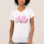 T-shirt Hot Pink 50 Fabulous Cadft 50th Birthday<br><div class="desc">Célébrez 50 ans de style avec cet élégant T-shirt moderne de 50 ans. Le texte 50 et fabuleux en rose et noir chaud, avec la calligraphie de script chic et la typographie moderne. Exclusivement conçu pour vous par Happy Dolphin Studio. Si vous avez besoin d'aide ou de produits correspondants, veuillez...</div>