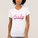 T-shirt Hot Pink 60 Fabulous 60th Birthday Gift<br><div class="desc">Célébrez le 60ème anniversaire avec ce élégant t-shirt moderne. Le texte 60 et fabuleux en rose et noir chaud, présente une calligraphie de script chic et une typographie moderne. Exclusivement conçu pour vous par Happy Dolphin Studio. Si vous avez besoin d'aide ou de produits correspondants, veuillez nous contacter à happydolphinstudio@outlook.com....</div>