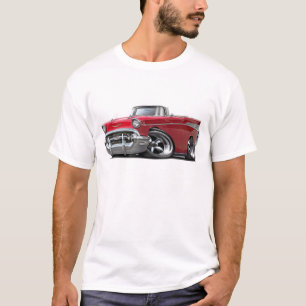 T-shirt Hot rod 1957 convertible rouge de Chevy Belair
